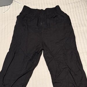 Free People Black Crinkled Pants